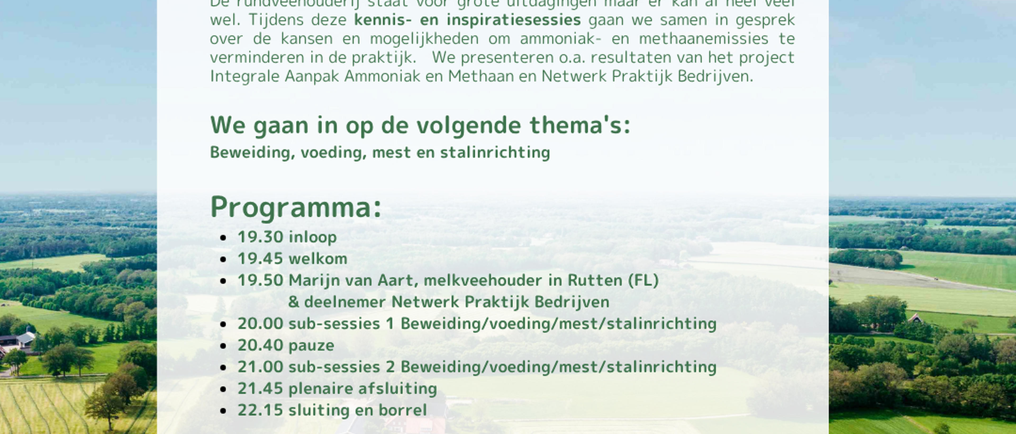 Kennis en inspiratiesessie ammoniak en methaan